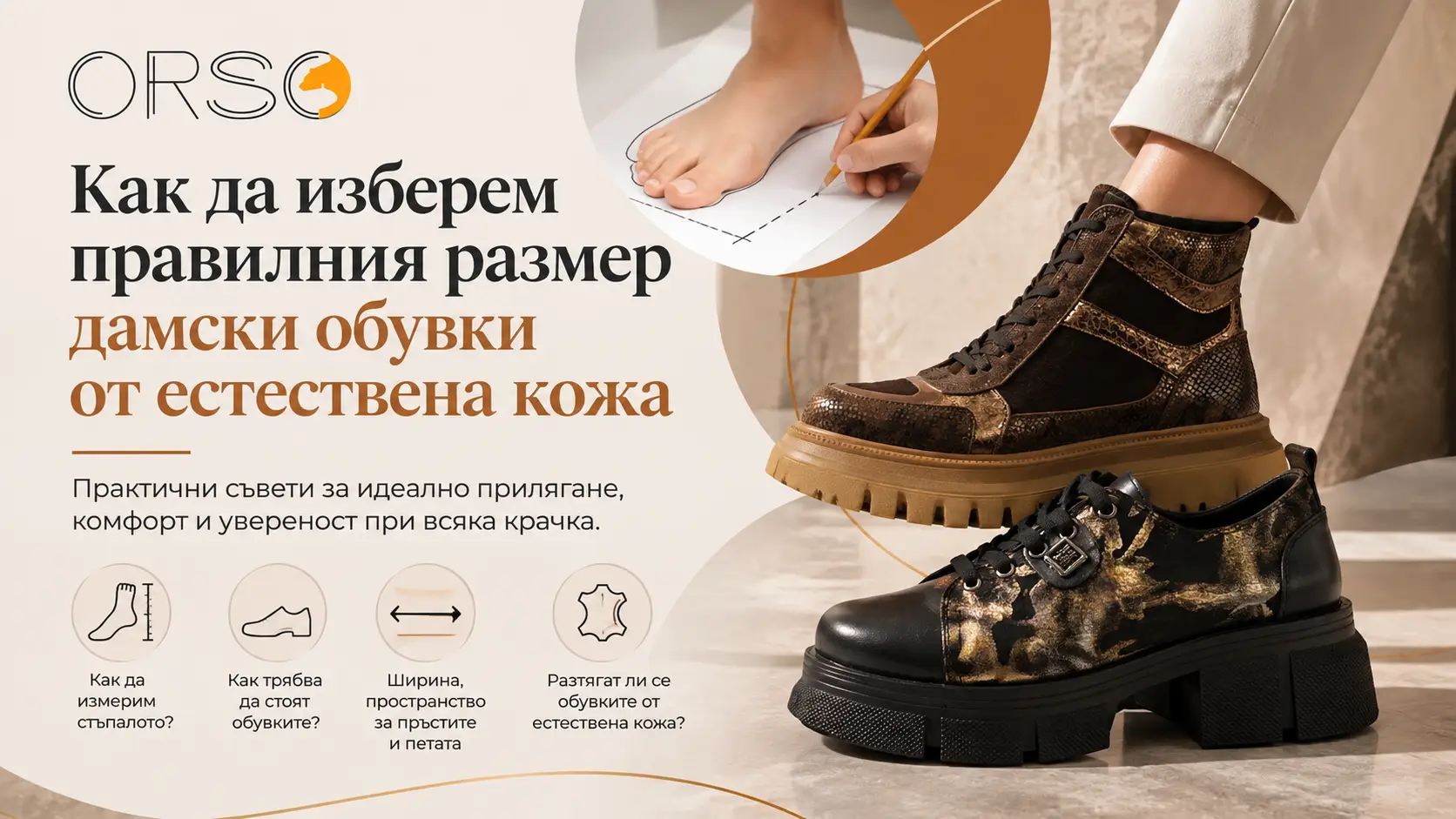 Как да изберем правилния размер дамски обувки от естествена кожа